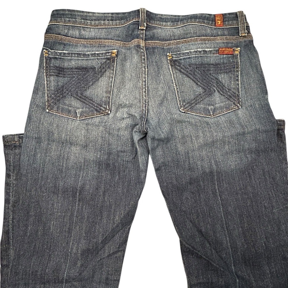 7 For All Mankind Women's Dark Blue Boot Cut Jeans - Picture 2 of 9